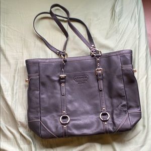 👜Coach leather tote black!